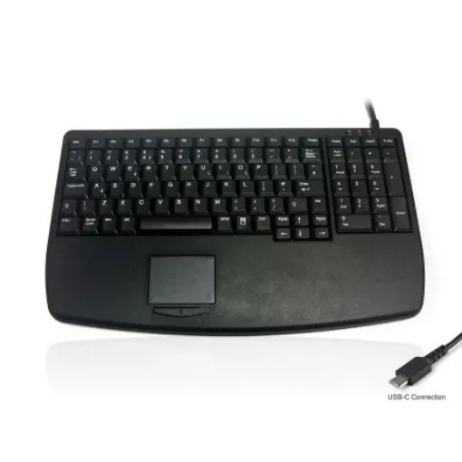 Ceratech KYB500-730V2U Wired USB Compact Touchpad Keyboard, QWERTY (US), Black - KYB500-730V2USC product image