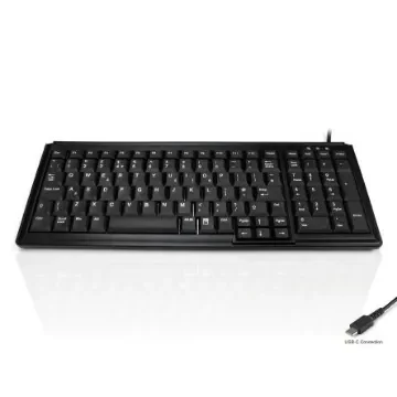 Ceratech KYB500-K103 Wired USB Compact Keyboard, QWERTY (UK), Black - KYB500-K103-C product image