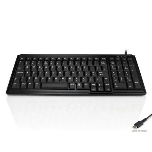 Ceratech KYB500-K103 Wired USB Compact Keyboard, QWERTY (UK), Black - KYB500-K103-C product image
