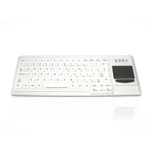 Ceratech KYB500-K82F-UB Wired USB Compact Touchpad Keyboard, QWERTY (UK), White - KYB500-K82F-UWH product image