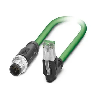 Phoenix ContactNBC, 10m Cat5, Green M12 to Male RJ45 Male Shielded, Terminated PVC Sheath - 1407511 product image