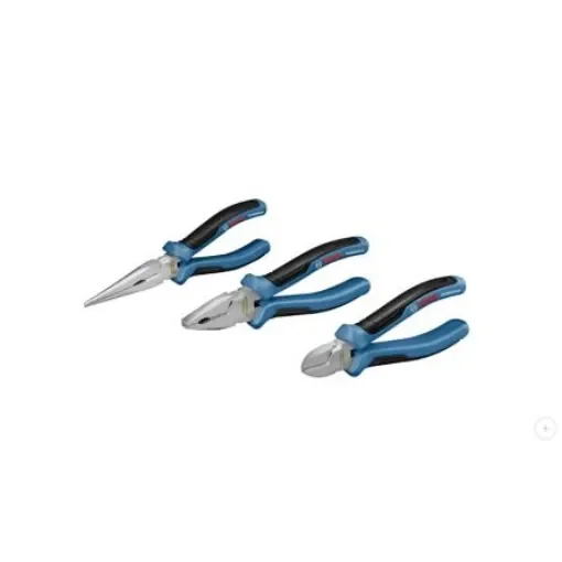 Bosch 1600A016BG 3-Piece Plier and Cutter Set, Angled, Bent, Flat, Straight Tip, 160 mm, 180 mm, 200 mm Overall product image