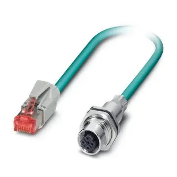 Phoenix ContactVS, 2m Cat5, Blue M12 to Female RJ45 Male Shielded, Terminated Polyurethane Sheath - 1406085 product image