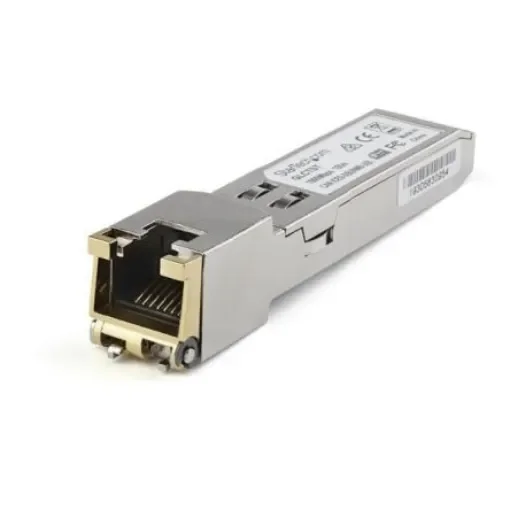 StarTech.com Juniper Compatible RJ45 Copper SFP Transceiver Module, Full Duplex, 1000Mbit/s - SFP1GEFEETST product image