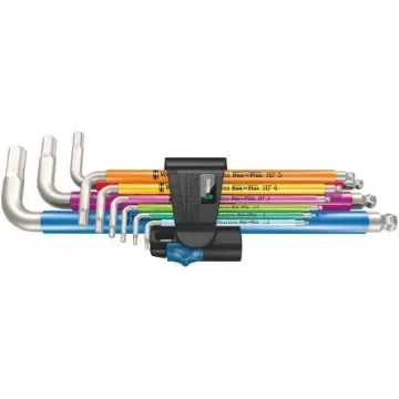 Wera 9 piece Metric Hex Key Set, 1.5 mm, 2.5 mm, 2 mm, 3 mm, 4 mm, 5 mm, 6 mm, 8 mm, 10 mm - 05022699001 product image