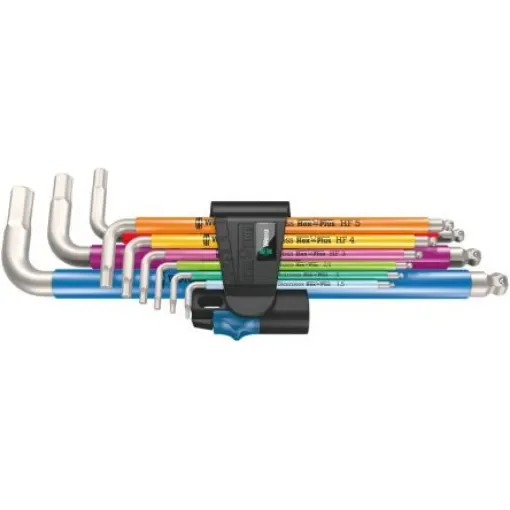 Wera 9 piece Metric Hex Key Set, 1.5 mm, 2.5 mm, 2 mm, 3 mm, 4 mm, 5 mm, 6 mm, 8 mm, 10 mm - 05022699001 product image