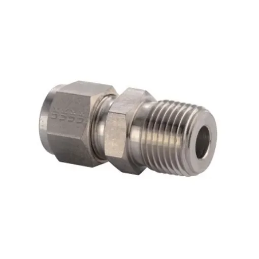 Parker Hydraulic Straight Compression Tube Fitting NPT 1/4 Male, 4MSC4N-6MO product image