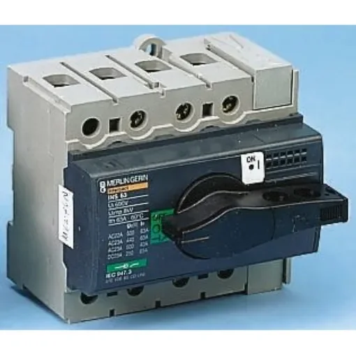 Schneider Electric 3P Pole Isolator Switch - 63A Maximum Current, 30kW Power Rating, IP40 - 28902 product image
