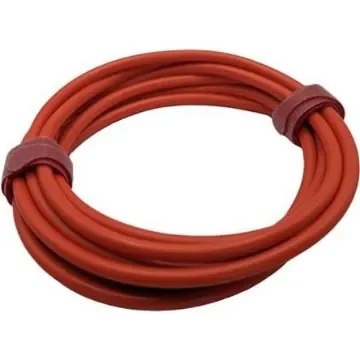 Mueller Electric WI-M-20 Series Red Test Lead Wire, 20 AWG, 41/0.127 mm, 10ft, Silicone Insulation, WI-M-20-10-2 product image