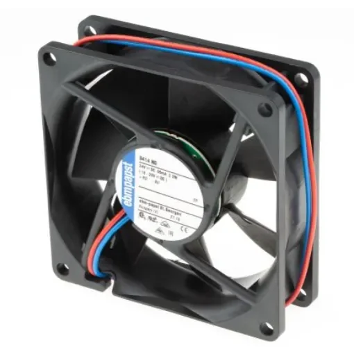 ebm-papst 8400 N Series Axial Fan, 24 V dc, DC Operation, 69m³/h, 2W, 83mA Max, 80 x 80 x 25mm - 8414NG product image