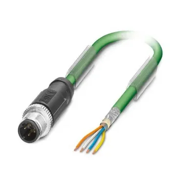 Phoenix ContactNBC, 15m Cat5, Green M12 to Male M12, Shielded Shielded, Terminated PVC Sheath - 1524336 product image