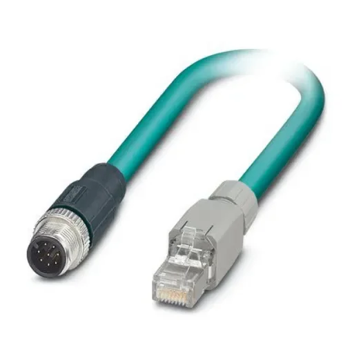 Phoenix ContactVS, 2m Cat5, Blue M12 to Male RJ45, SF/UTP Shielded, Terminated Polyurethane Sheath - 1413007 product image