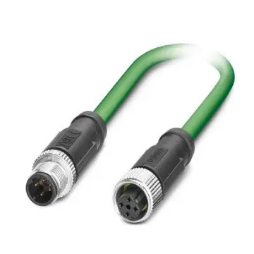 Phoenix ContactNBC, 2m Cat5, Green M12 to Male M12 Female, Shielded Shielded, Terminated PVC Sheath - 1407554 product image