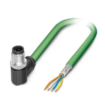 Phoenix ContactNBC, 5m Cat5, Green M12 to Male M12, SF/UTP Shielded, Terminated Polyurethane Sheath - 1416743 product image