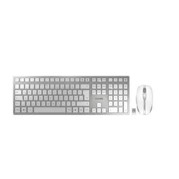 Cherry CHERRY DW 9100 SLIM Wireless Ergonomic Keyboard and Mouse Set, QWERTZ (German), Silver/White - JD-9100DE-1 product image