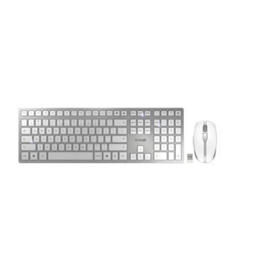 Cherry CHERRY DW 9100 SLIM Wireless Ergonomic Keyboard and Mouse Set, QWERTY (EU), Silver/White - JD-9100EU-1 product image