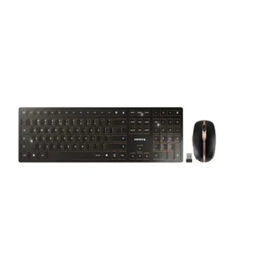 Cherry CHERRY DW 9100 SLIM Wireless Ergonomic Keyboard and Mouse Set, QWERTY (EU), Black - JD-9100EU-2 product image