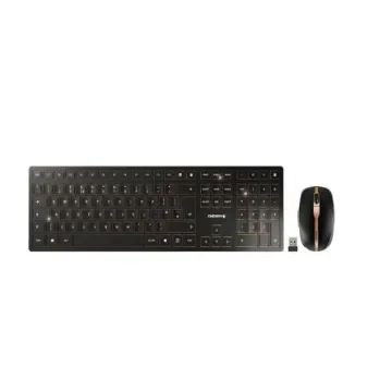 Cherry CHERRY DW 9100 SLIM Wireless Ergonomic Keyboard and Mouse Set, QWERTY (UK), Black - JD-9100GB-2 product image