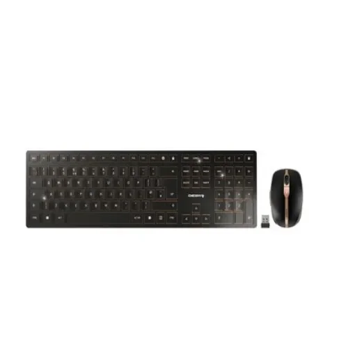 Cherry CHERRY DW 9100 SLIM Wireless Ergonomic Keyboard and Mouse Set, QWERTY (UK), Black - JD-9100GB-2 product image