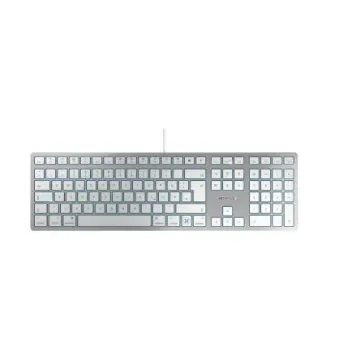 Cherry CHERRY KC 6000 C SLIM Wired USB Mac Keyboard, QWERTZ (German), Silver/White - JK-1620DE-1 product image