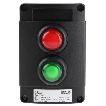Bartec Push Button Control Station, Thermoplastic, IP66, IP67 - 07-3512-10LRRLGG product image