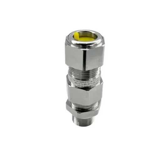 RS PRO Silver Brass Cable Gland, M20 Thread, 9.5mm min., 16mm max., IP68 - 2823627 product image