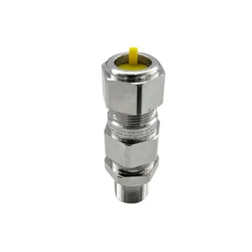 RS PRO Silver Brass Cable Gland, M20 Thread, 9.5mm min., 16mm max., IP68 - 2823628 product image