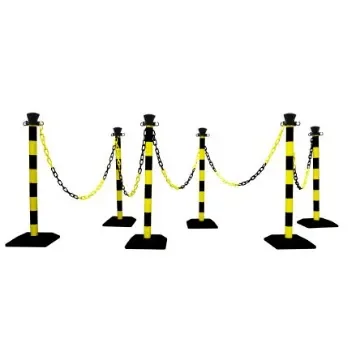 Viso Black & Yellow Plastic Chain Barrier, 10m - PPC3006NJ product image