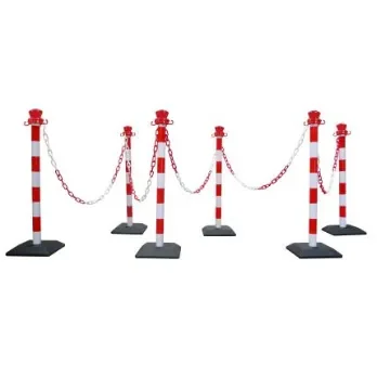 Viso Red & White Plastic Chain Barrier, 10m - PPC3006RB product image