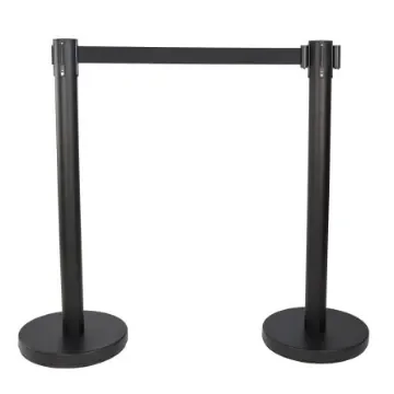 Viso Black Steel Retractable Barrier, 3m, Black Tape - RECO22BKBK product image