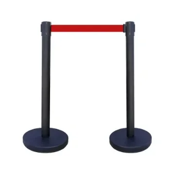 Viso Black Steel Retractable Barrier, 3m, Red Tape - RECO22BKRE product image
