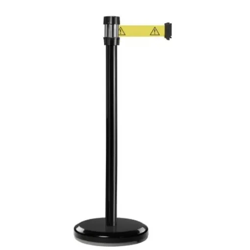 Viso Black Steel Barrier Post, 2m, Yellow Tape - RS2BKDAN product image