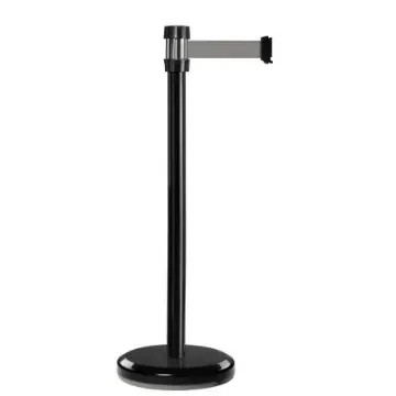 Viso Black Steel Barrier Post, 2m, Grey Tape - RS2BKGR product image