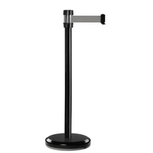 Viso Black Steel Barrier Post, 2m, Grey Tape - RS2BKGR product image