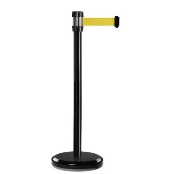 Viso Black Steel Barrier Post, 2m, Yellow Tape - RS2BKJA product image