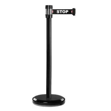 Viso Black Steel Barrier Post, 2m, Black Tape - RS2BKSTOP product image