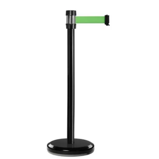 Viso Black Steel Barrier Post, 2m, Green Tape - RS2BKVE product image