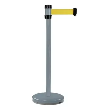 Viso Grey Steel Barrier Post, 2m, Yellow Tape - RS2GRJA product image