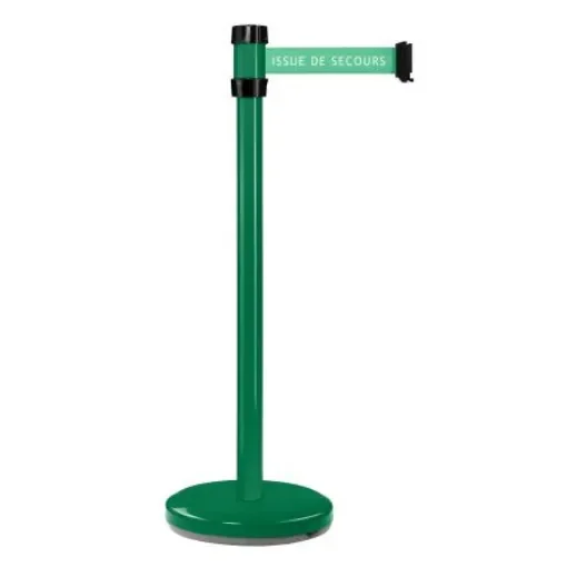 Viso Green Steel Barrier Post, 2m, Green Tape - RS2VESECOURS product image