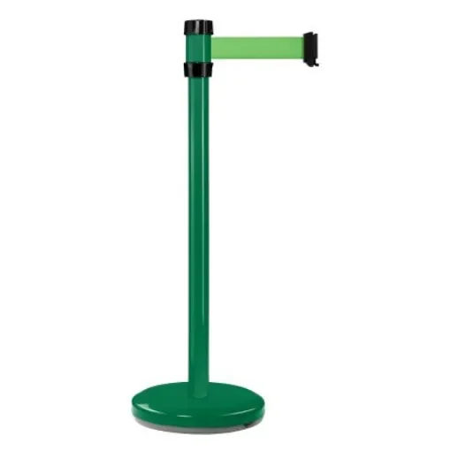 Viso Green Steel Barrier Post, 2m, Green Tape - RS2VEVE product image