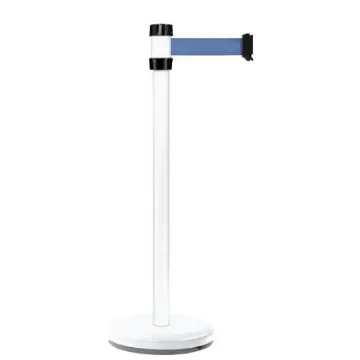 Viso White Steel Barrier Post, 2m, Blue Tape - RS2WHBU product image