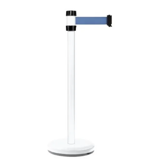 Viso White Steel Barrier Post, 2m, Blue Tape - RS2WHBU product image
