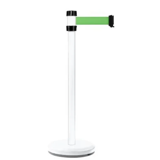 Viso White Steel Barrier Post, 2m, Green Tape - RS2WHVE product image