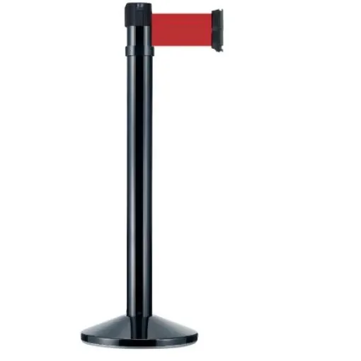 Viso Black Aluminium Barrier Post, 4m, Red Tape - RS410BKRE product image