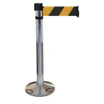 Viso Grey Aluminium Barrier Post, 4m, Black, Yellow Tape - RS410SRNJ product image
