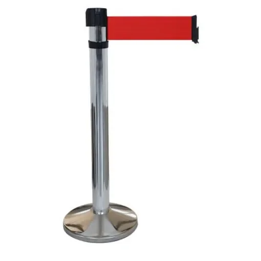 Viso Grey Aluminium Barrier Post, 4m, Red Tape - RS410SRRE product image
