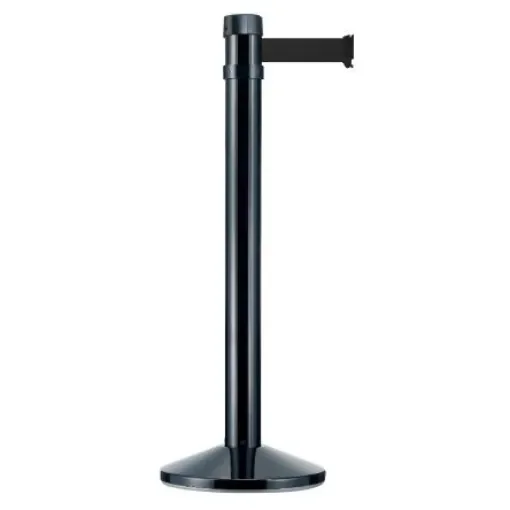 Viso Black Aluminium Barrier Post, 4m, Black Tape - RS4BKBK product image