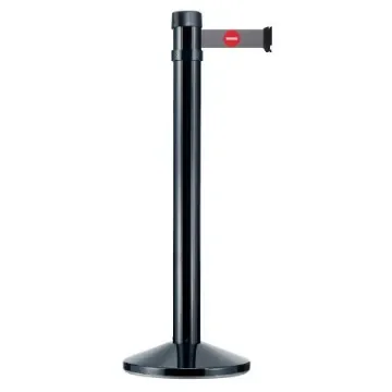 Viso Black Aluminium Barrier Post, 4m, Grey Tape - RS4BKENT product image