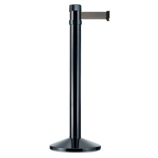 Viso Black Aluminium Barrier Post, 4m, Grey Tape - RS4BKGR product image