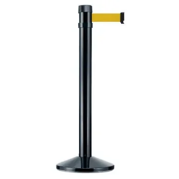 Viso Black Aluminium Barrier Post, 4m, Yellow Tape - RS4BKJA product image